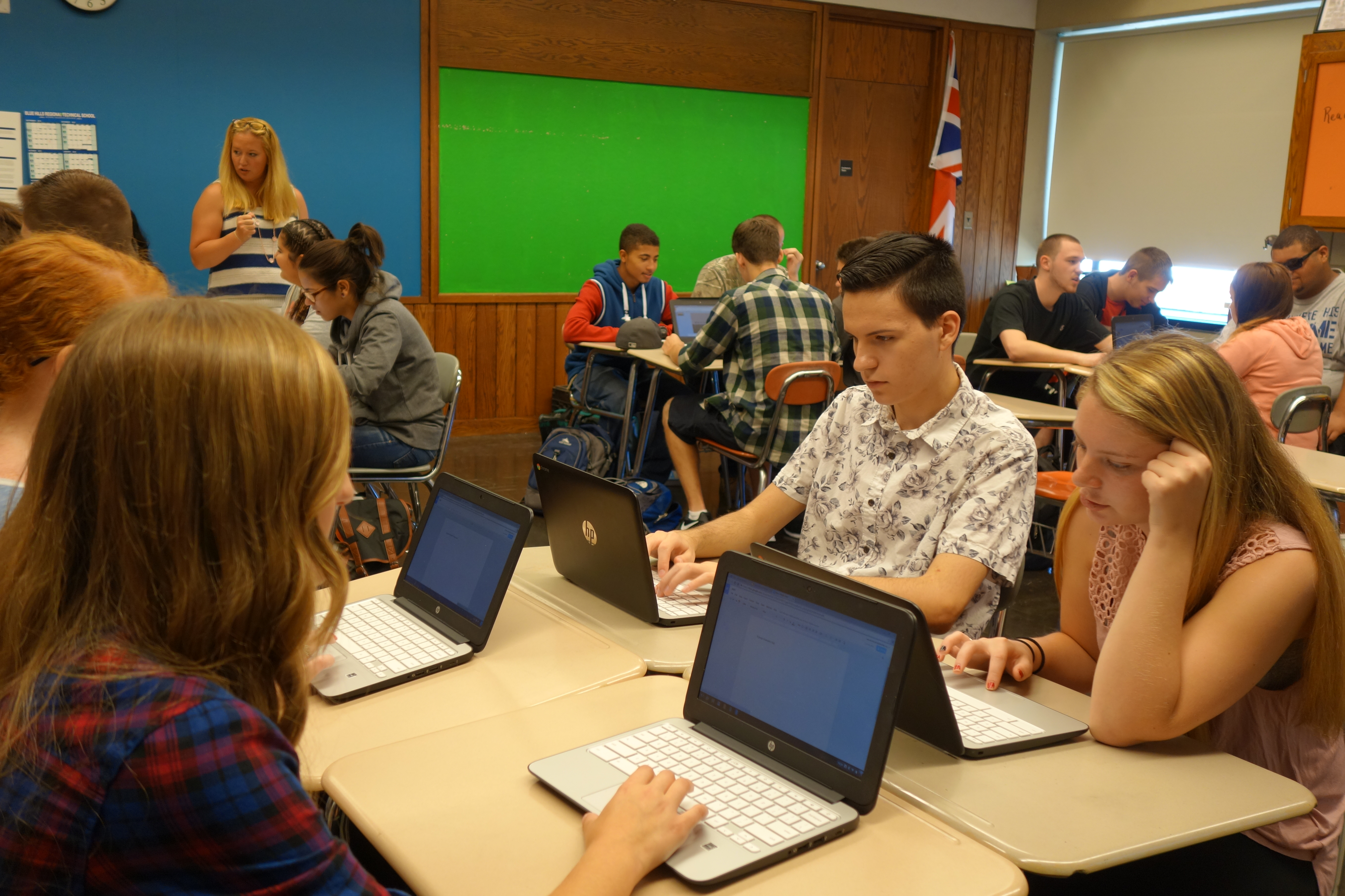 Students using Chromebooks in the classroom
